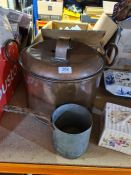 A copper pot and tin ladle, etc