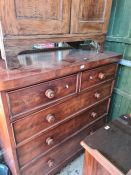 A Victorian mahogany chest having 2 short and 3 long drawers