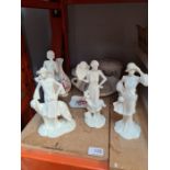 Four Royal Worcester figurines from the 1920s Vogue collection with certifications and other china d