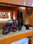 A small quantity of modern resin oriental figures and sundry