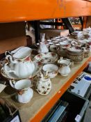 A large selection of Royal Albert Old Country Roses including cups, plates, milk jug, sugar bowl, et