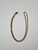 9ct yellow gold ropetwist necklace approx 54cm, with magnetic clasp (approx 1.4g), 13.13g approx