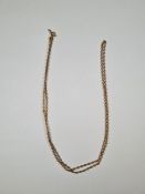 9ct yellow gold belcher chain, 71cm, marked 9ct, approx 5.5g
