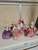 Six earlier Royal Doulton figures to include Goody Two Shoes, Janet and Cissie (6)