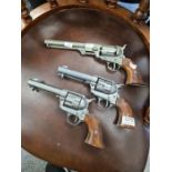 WITHDRAWN Three Replica mouse/prop guns of revolver design, two marked BKA 98 (3)