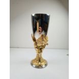 A limited edition silver goblet by Hector Miller, Aurum, London 1981. Boxed with some paperwork, hav