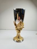 A limited edition silver goblet by Hector Miller, Aurum, London 1981. Boxed with some paperwork, hav