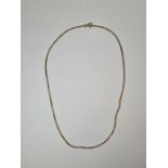 9ct yellow gold box chain, 46cm, marked 375, approx 4.27g