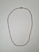 9ct yellow gold box chain, 46cm, marked 375, approx 4.27g