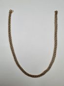9ct yellow gold belcher chain, 76cm, approx 15.88g