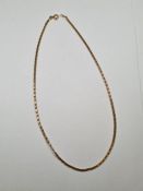 9ct yellow gold fancy link necklace, 46cm, marked 375, approx 8.4g