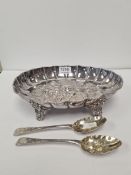 An impressive lot comprising of a highly decorative silver Victorian fruit bowl. Heavily embossed le