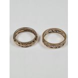 Two decorative 9ct gold wedding bands, in Clogau style, sizes L & M, approx 4.99g