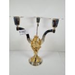 A Aurum silver limited edition 292/400 three sconce candleabrum, by Hector Miller, London 1981. To c