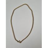 9ct yellow gold herringbone design neckchain, 36cm, marked 375, approx 7g