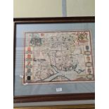 John Speed, a 17th Century hand-coloured map of Hampshire by Sudbury and Humbell, 52 x 28.5cms