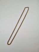 9ct yellow gold belcher chain marked 9c, 43cm approx 11.15g