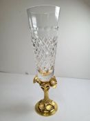 A highly decorative silver gilt limited edition 42/250 glass by Hector Miller. The base heavily embo