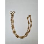 9ct yellow gold fancy link necklace with extension link, so can be worn with two lengths, 38cm or 43