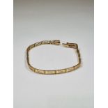 14K yellow gold bracelet of geometric design, marked 585, approx 20cm, approx 6.83g