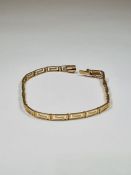 14K yellow gold bracelet of geometric design, marked 585, approx 20cm, approx 6.83g
