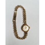 9ct yellow gold ladies cocktail watch by 'Accurist' on 9ct fancy link strap marked 375, the dial cha