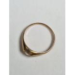 Unmarked yellow gold, probably 9ct, single stone set ring, cubic zirconia, size I, approx 1.04g