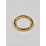22ct yellow gold wedding band, size N, approx 5.99g, marked 22, Birmingham maker HA