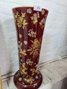 Late 19th century Scarreguemines large vase. Hand painted white chrysanthemums and daises. Gilt deco