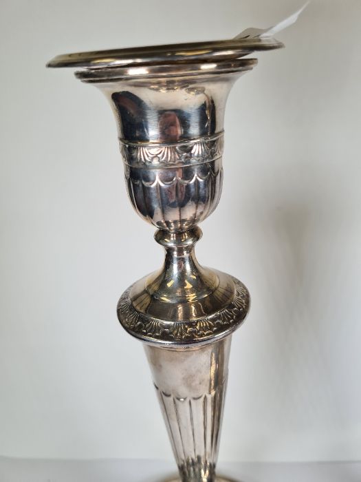 An impressive pair of silver George III large candlesticks by John Green, Roberts, Mosley and Co, Sh - Image 5 of 7