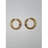 Pair of 9ct gold hoop earrings, with applied coil decoration, 2.5cm diameter, marked 375, 6.04g appr