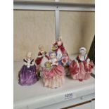 Six earlier Royal Doulton figures to include Goody Two Shoes, Janet and Cissie (6)