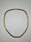 Havy 9ct yellow gold fancy link necklace, with lobster claw clasp, 52cm, marked 375, 48.74g approx