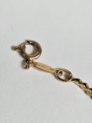 9ct yellow gold slink necklace, 46cm marked 375, maker PJC, approx 6.10g