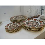 A quantity of Royal Crown Derby Old Imari pattern plates, including 6 dinner and 11 others