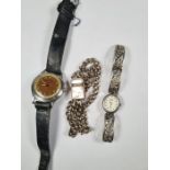 WITHDRAWN Silver rotary wristwatch, silver bracelet and vintage Atlantic Stainless steel watch WITHD