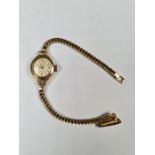 9ct gold cased 'Netex' ladies cocktail watch on 9ct gold plated design strap, both components marked