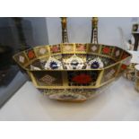 A large Royal Crown Derby octagonal fruit bowl Old Imari pattern