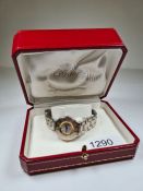 Cartier; A ladies bi colour stainless steel must de Cartier wristwatch, model 1340, PL 241722 in box