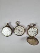 A full hunter silver pocket watch by James Oliver, London 1866, with key. And, another pocket watch