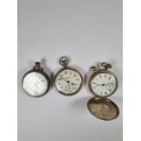 A full hunter silver pocket watch by James Oliver, London 1866, with key. And, another pocket watch