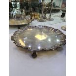 A superb, heavy silver large tray by Goldsmiths and Silversmiths Co Ltd., Having raised decorative b