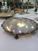 A superb, heavy silver large tray by Goldsmiths and Silversmiths Co Ltd., Having raised decorative b