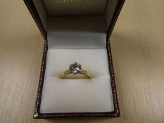 18ct yellow gold solitaire diamond ring, round brilliant cut diamond, approx 1 carat in 6 claw mount