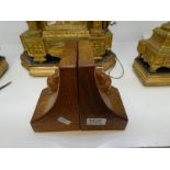 Robert Mouseman Thompson, a pair of book ends having carved mouse, 16cm