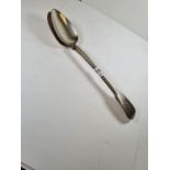 A pair of heavy silver Georgian serving spoons by Robert Rutland, London 1811 7.56ozt approx
