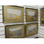 William Henry Dyer, 1890-1930 a set of 4 watercolours of Dartmoor scenes including Buckland Bridge a