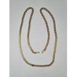 9ct yellow gold curb link necklace, AF, no clasp, 52cm, marked 375, approx 10.30g