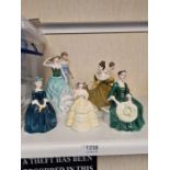 Seven Royal Doulton lady figures