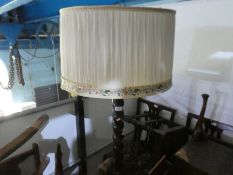 A mixed lot to include a barley twist standard lamp and two stools